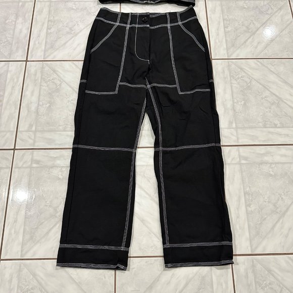 Nicole Miller Y2K Grunge 2 Piece Set Crop Top Size Large and Pants Size Small - Picture 3 of 14